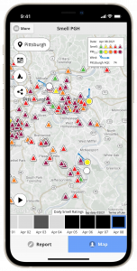 Screenshot of Smell PGH App